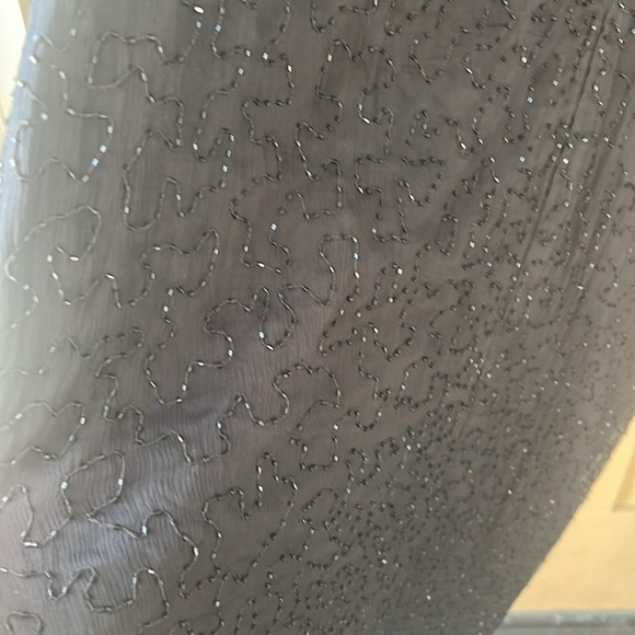 Vintage Brilliante JA 100% Silk Allover Beaded Black White Sheath Midi Dress 2X - Picture 10 of 15